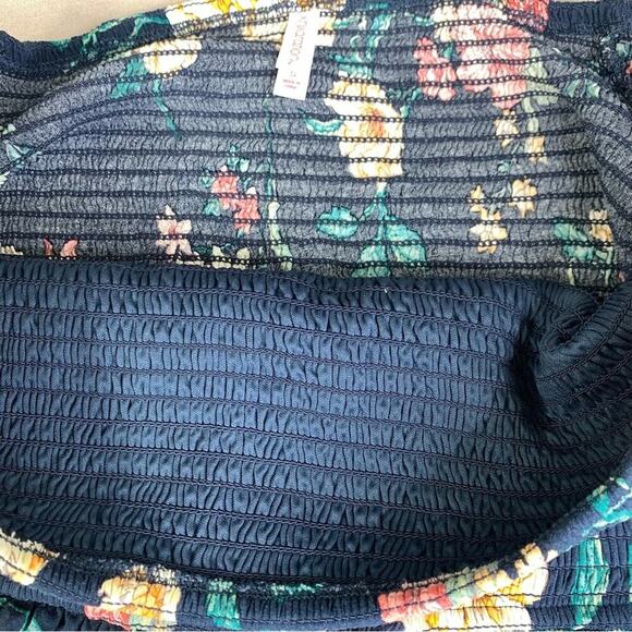 Xhilaration Floral Off Shoulder Wide Leg Smocked Jumpsuit Size S Multicolor - Picture 8 of 15